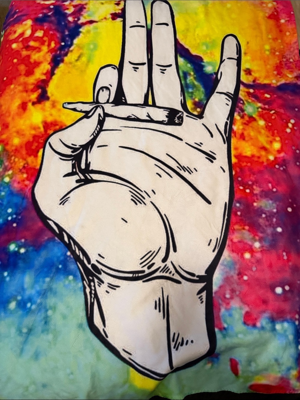 Psychedelic Tie-Dye Hand Graphic Blanket